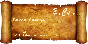 Bakos Csenge névjegykártya